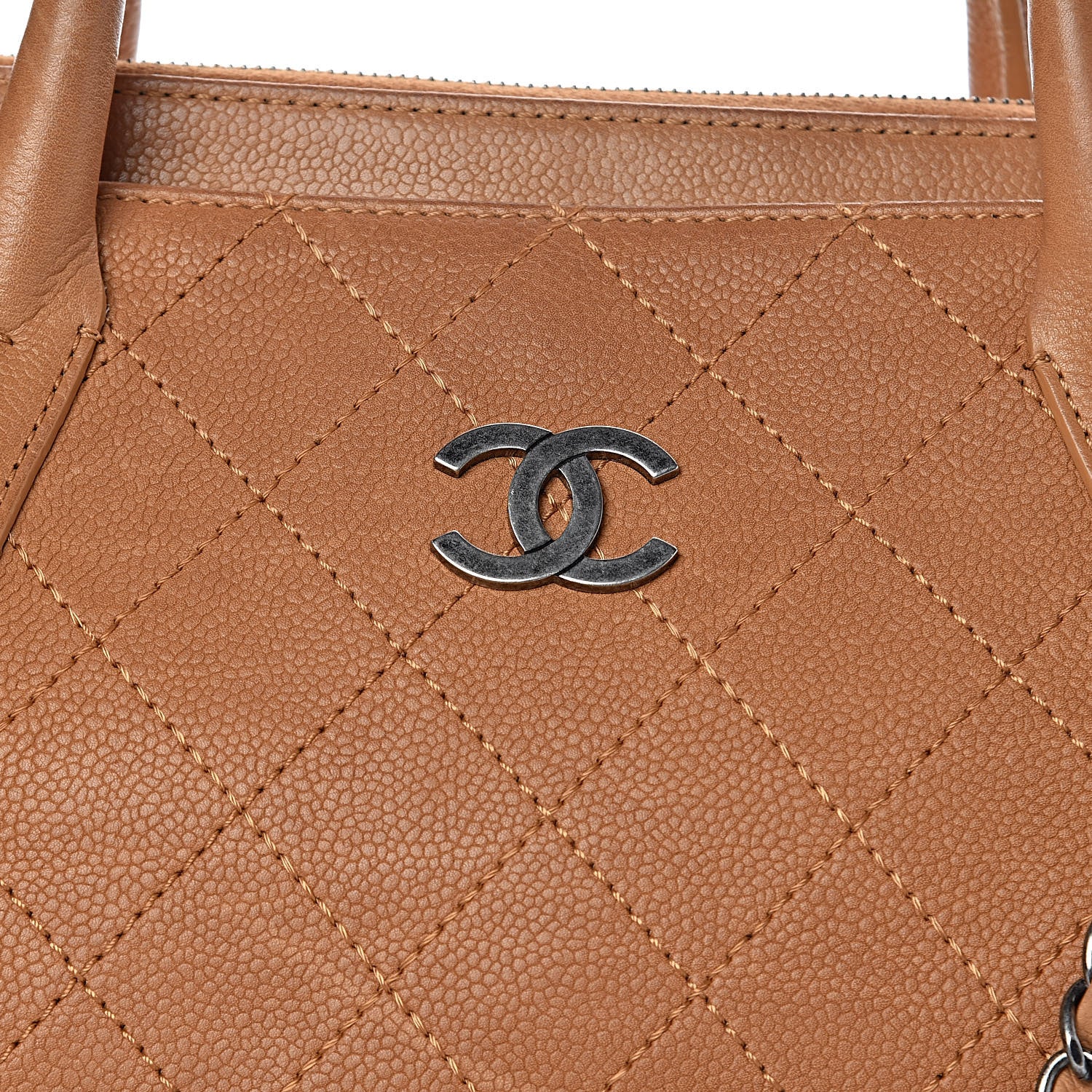 Chanel Grained Vegetal Calfskin Small Urban Shopping Tote Camel 15 of 25