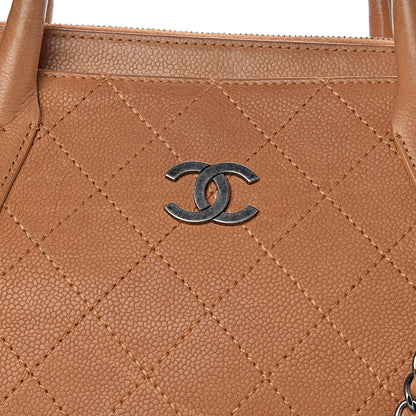Chanel Grained Vegetal Calfskin Small Urban Shopping Tote Camel 15 of 25