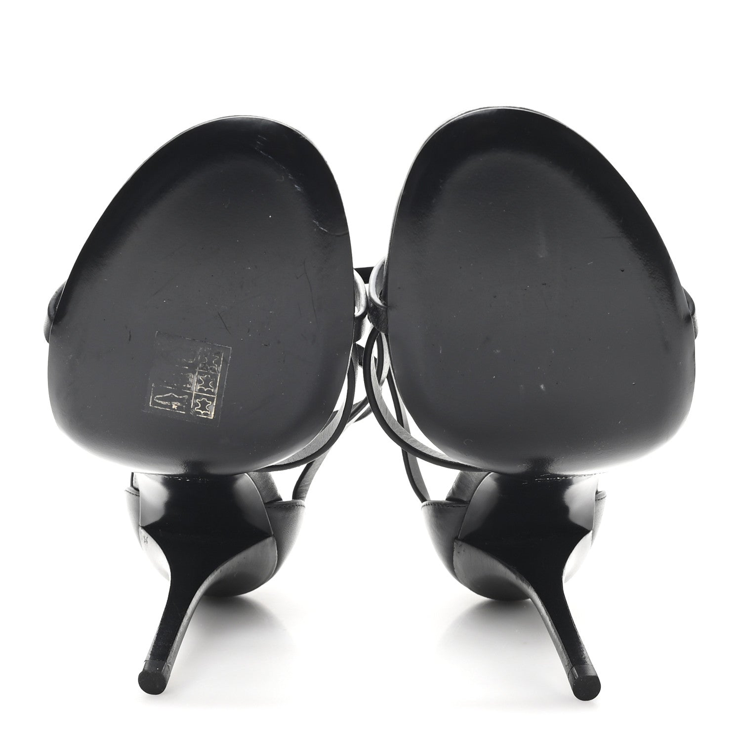 Saint Laurent Calfskin Cassandra 100 Sandals 37 Black 6 of 9