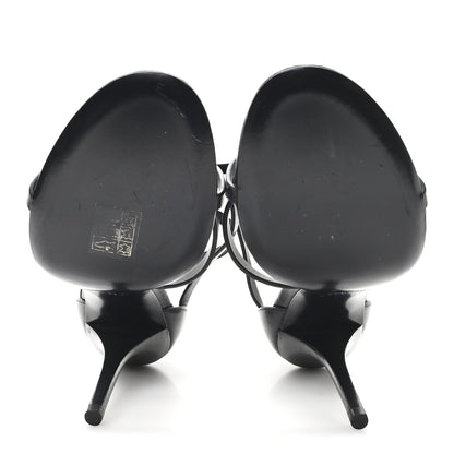 Saint Laurent Calfskin Cassandra 100 Sandals 37 Black 6 of 9