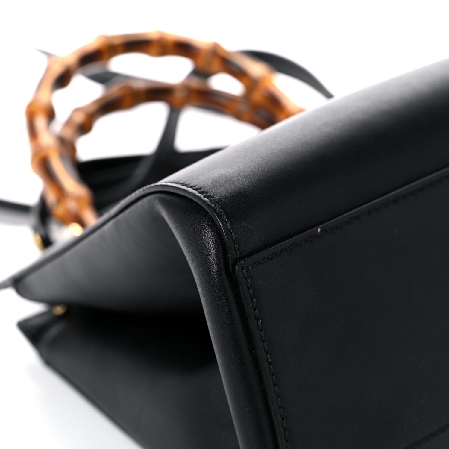 Gucci Nappa Bamboo Small Nymphaea Top Handle Bag Black 8 of 20