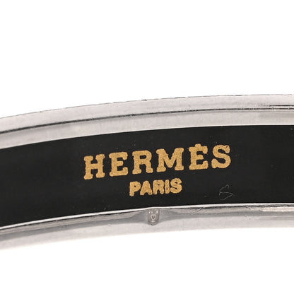 Hermes Enamel Printed Narrow Caleche Bracelet Black 4 of 5