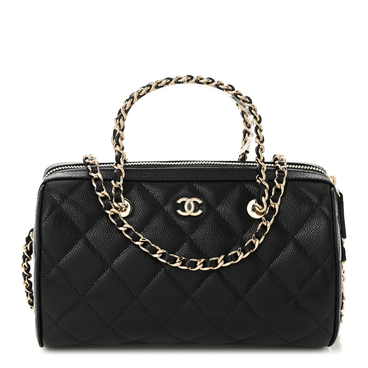 Chanel Caviar Quilted Barrel Clutch With Chain Black 1 of 10