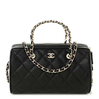 Chanel Caviar Quilted Barrel Clutch With Chain Black 1 of 10