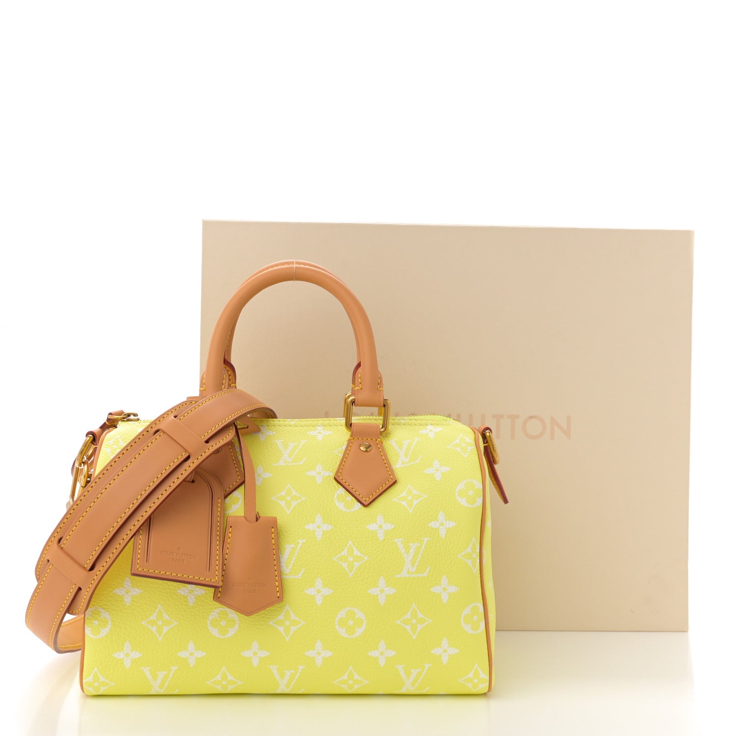Calfskin Monogram Speedy P9 Bandouliere 25 Lemonade Yellow