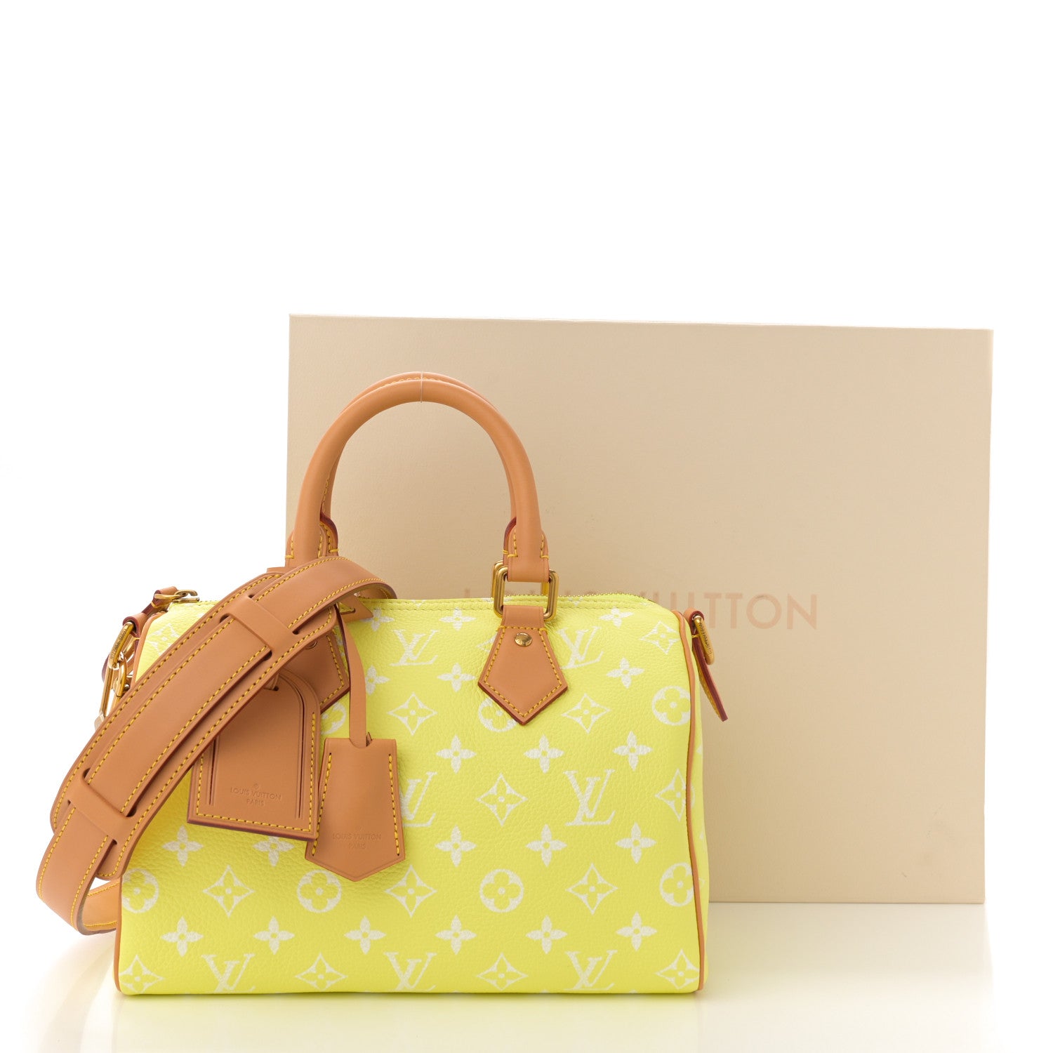 Louis Vuitton Calfskin Monogram Speedy P9 Bandouliere 25 Lemonade Yellow 11 of 11
