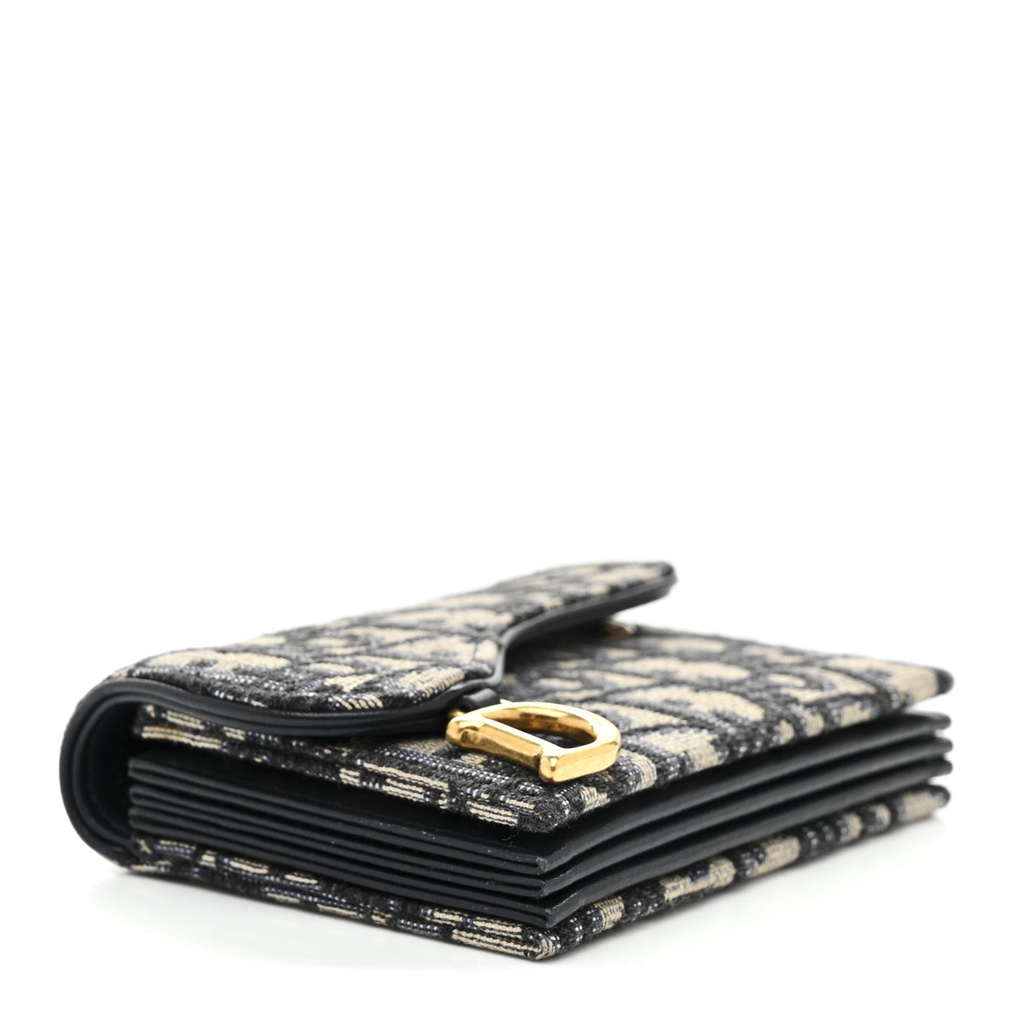 Oblique Saddle 5-Gusset Card Holder Blue