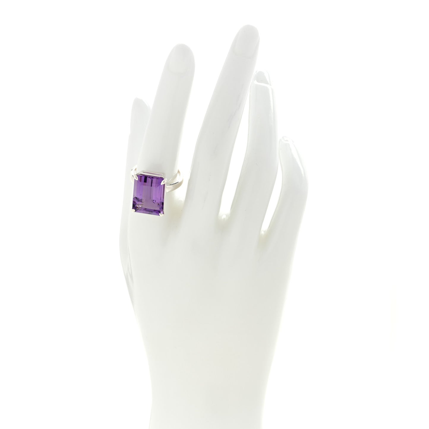 Sterling Silver Amethyst Sparklers Cocktail Ring 55 7.25
