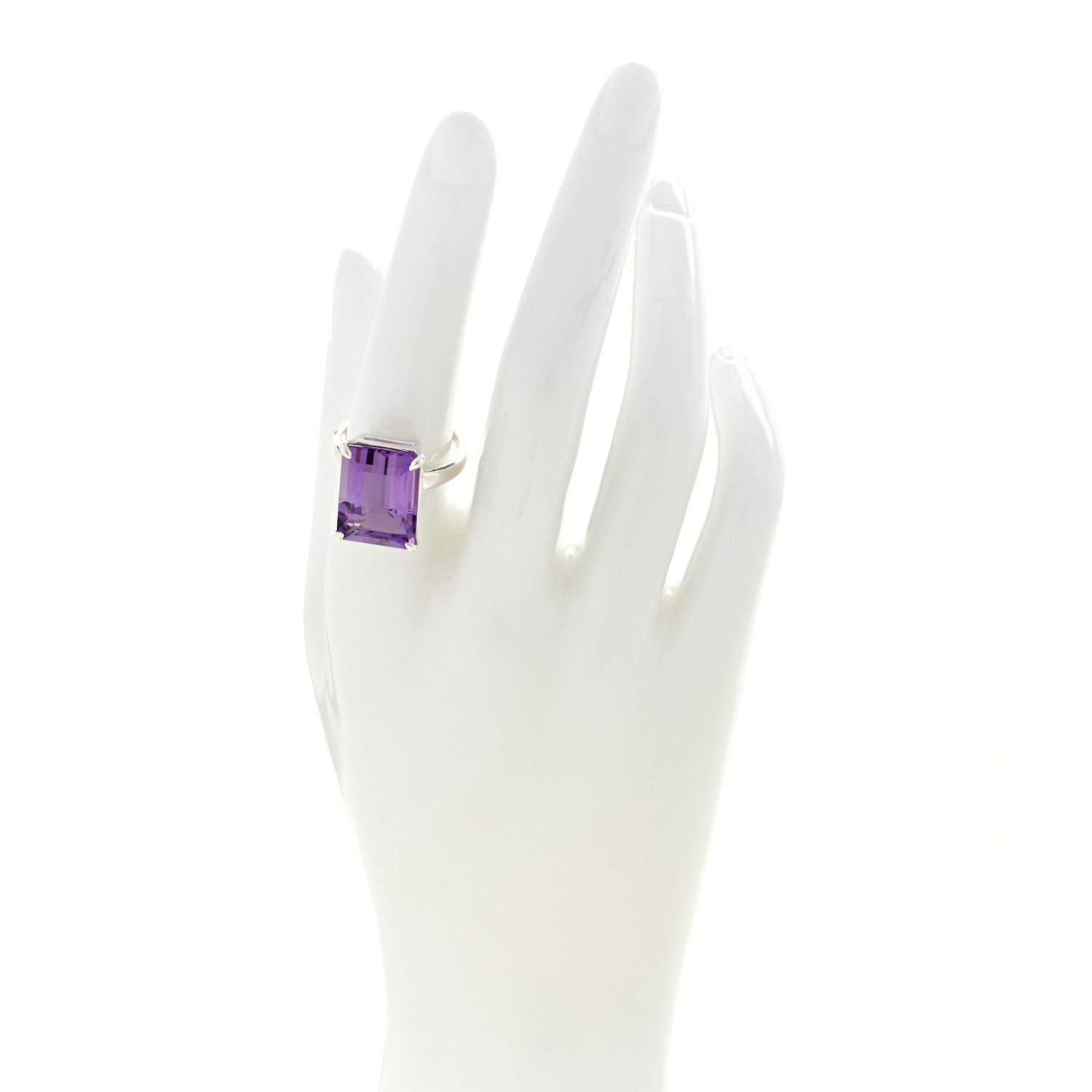 Tiffany Sterling Silver Amethyst Sparklers Cocktail Ring 55 7.25 2 of 4