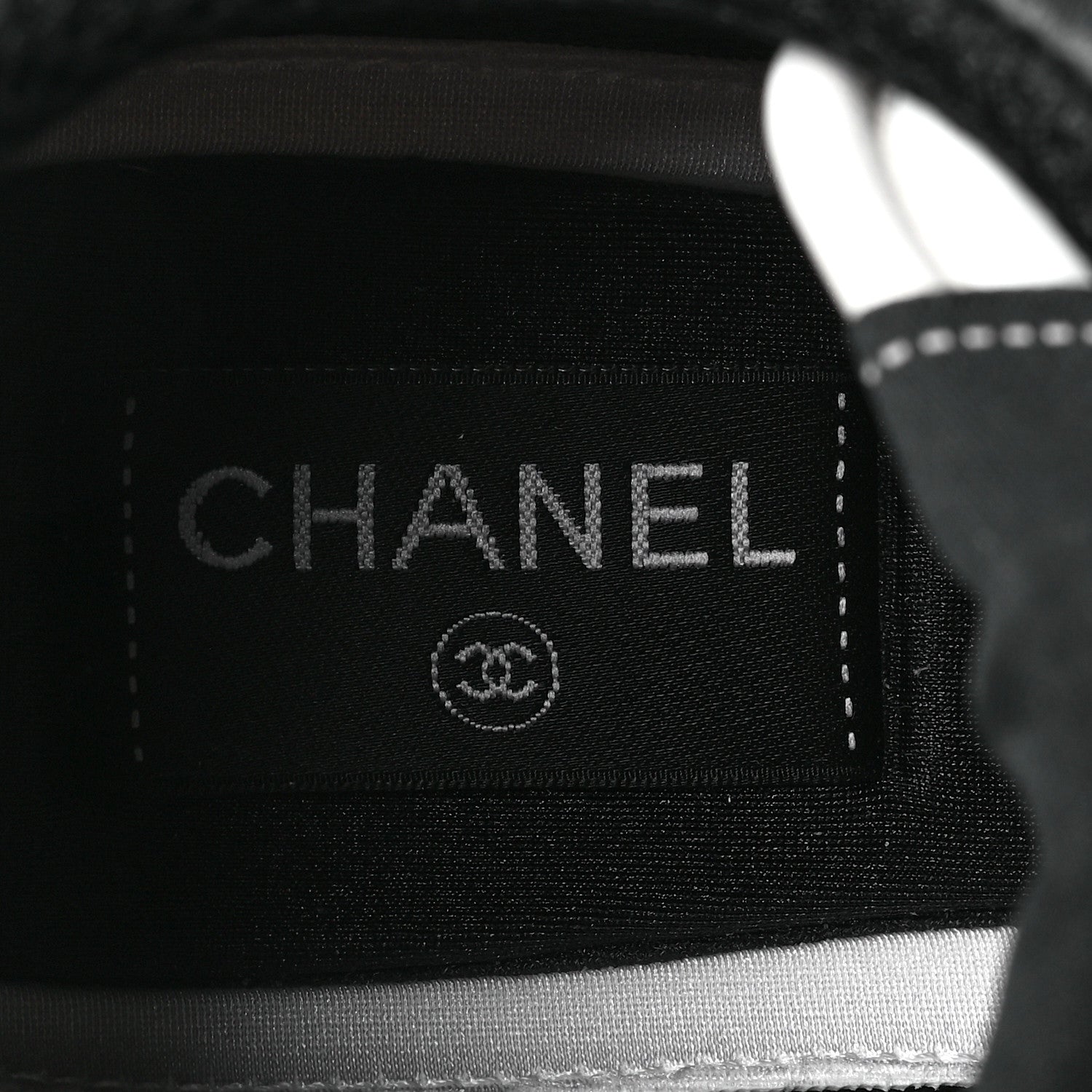 Chanel Lambskin Suede Calfskin Sneakers 39.5 Black White 7 of 8