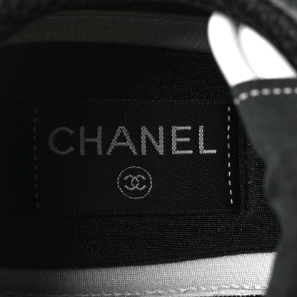 Chanel Lambskin Suede Calfskin Sneakers 39.5 Black White 7 of 8