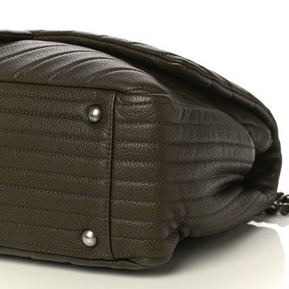 Chanel Calfskin Chevron Quilted XXL Travel Flap Bag Khaki 9 of 14