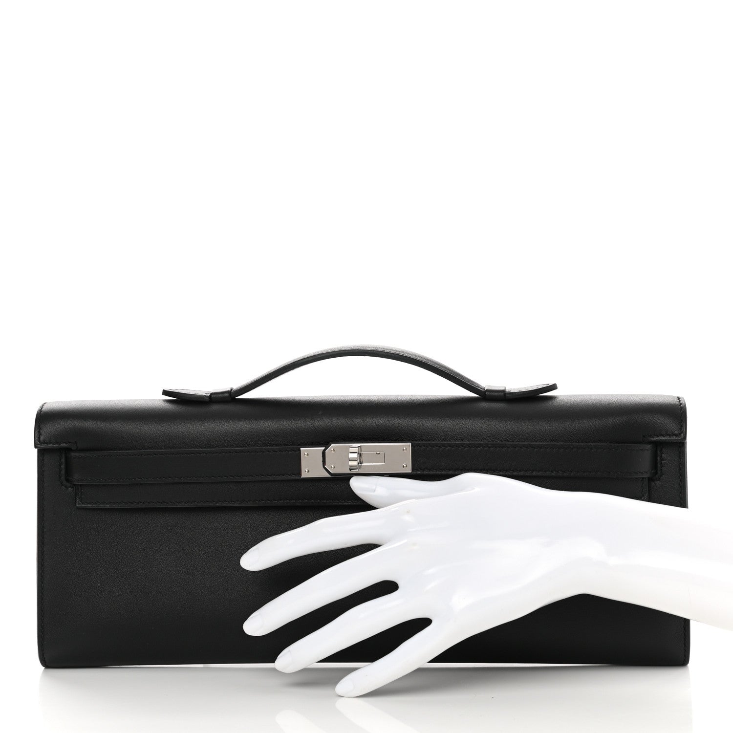 Hermes Swift Kelly Cut Clutch Pochette Black 2 of 9