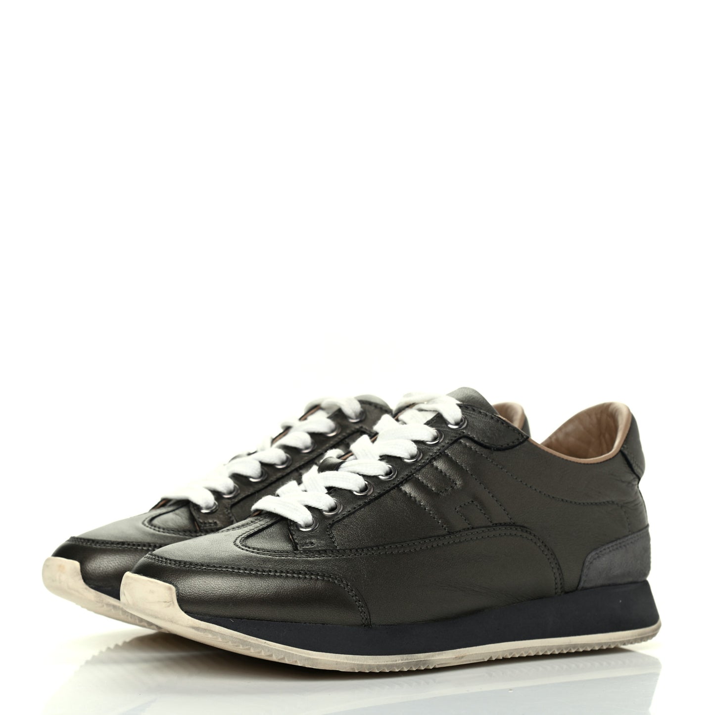 Metallic Nappa Womens Trail Sneakers 36 Black