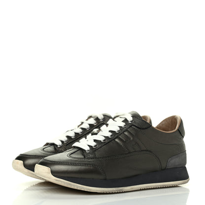Hermes Metallic Nappa Womens Trail Sneakers 36 Black 3 of 13