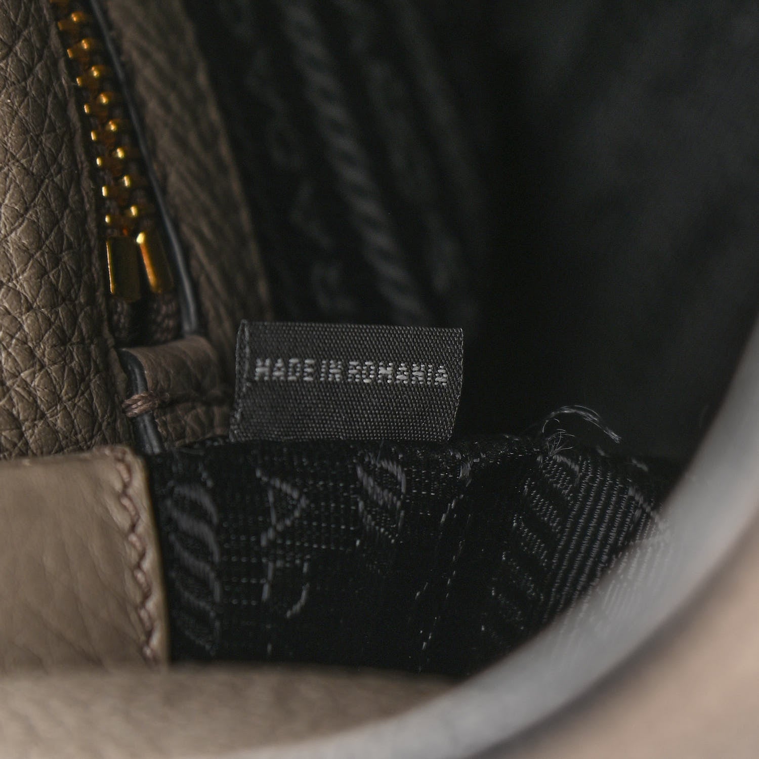 Prada Vitello Phenix Logo Hobo Taupe 7 of 14