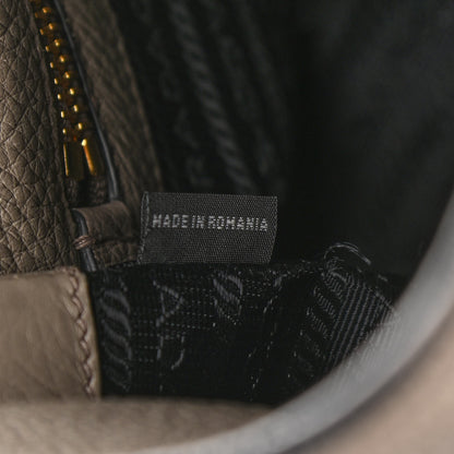 Prada Vitello Phenix Logo Hobo Taupe 7 of 14