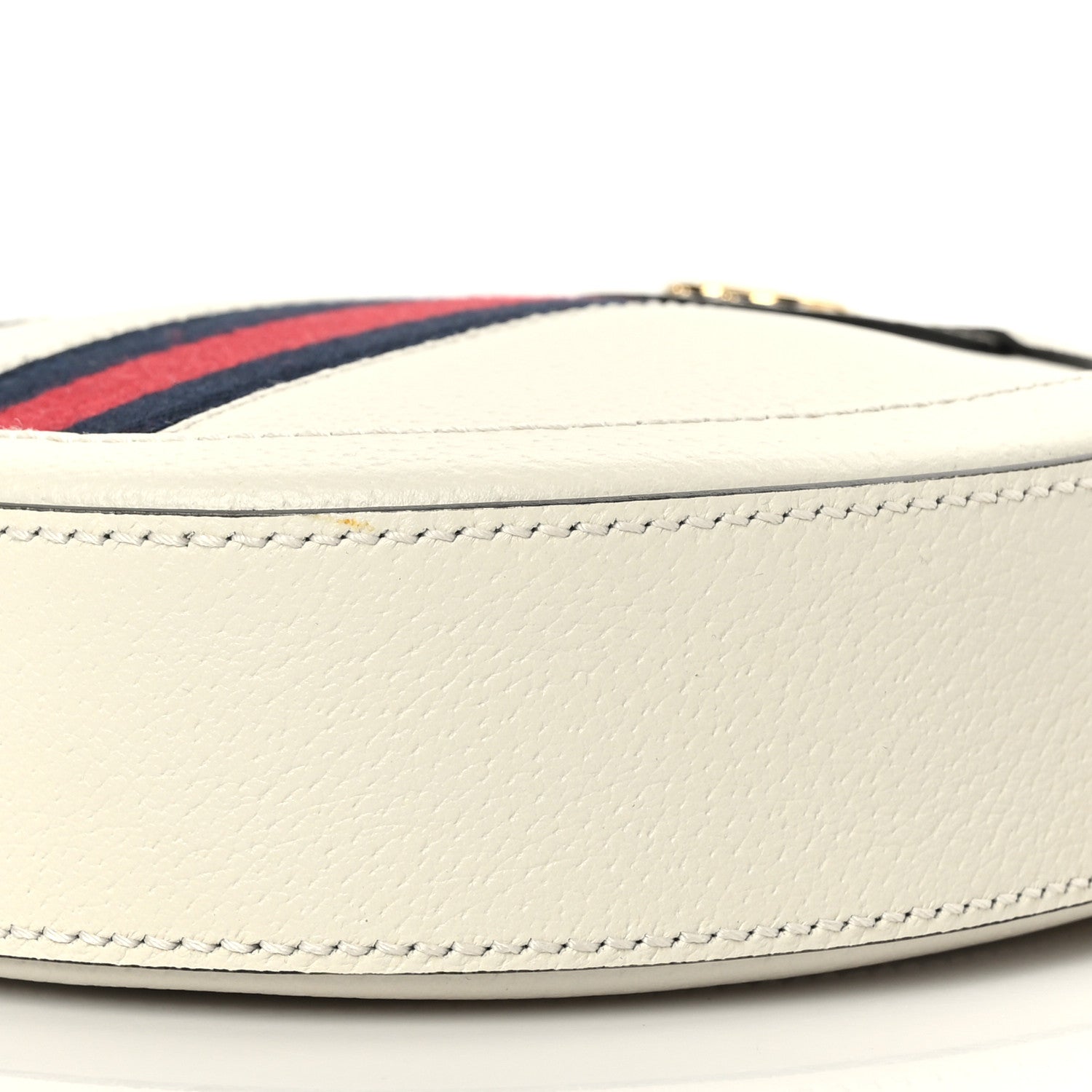 Gucci Textured Calfskin Web Mini Ophidia Round Shoulder Bag Mystic White 9 of 9