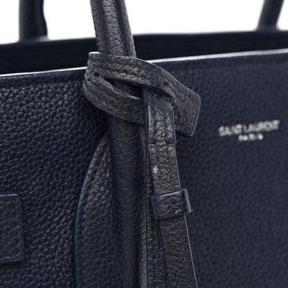 Saint Laurent Grained Calfskin Small Supple Sac De Jour Navy 10 of 16