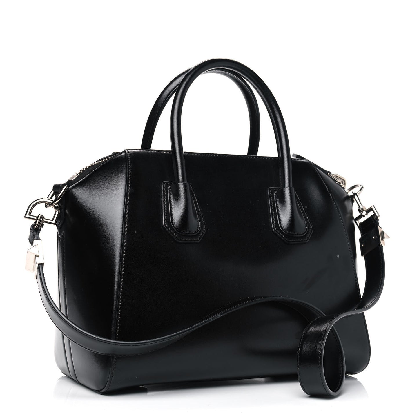 Shiny Lord Calfskin Small Antigona Black