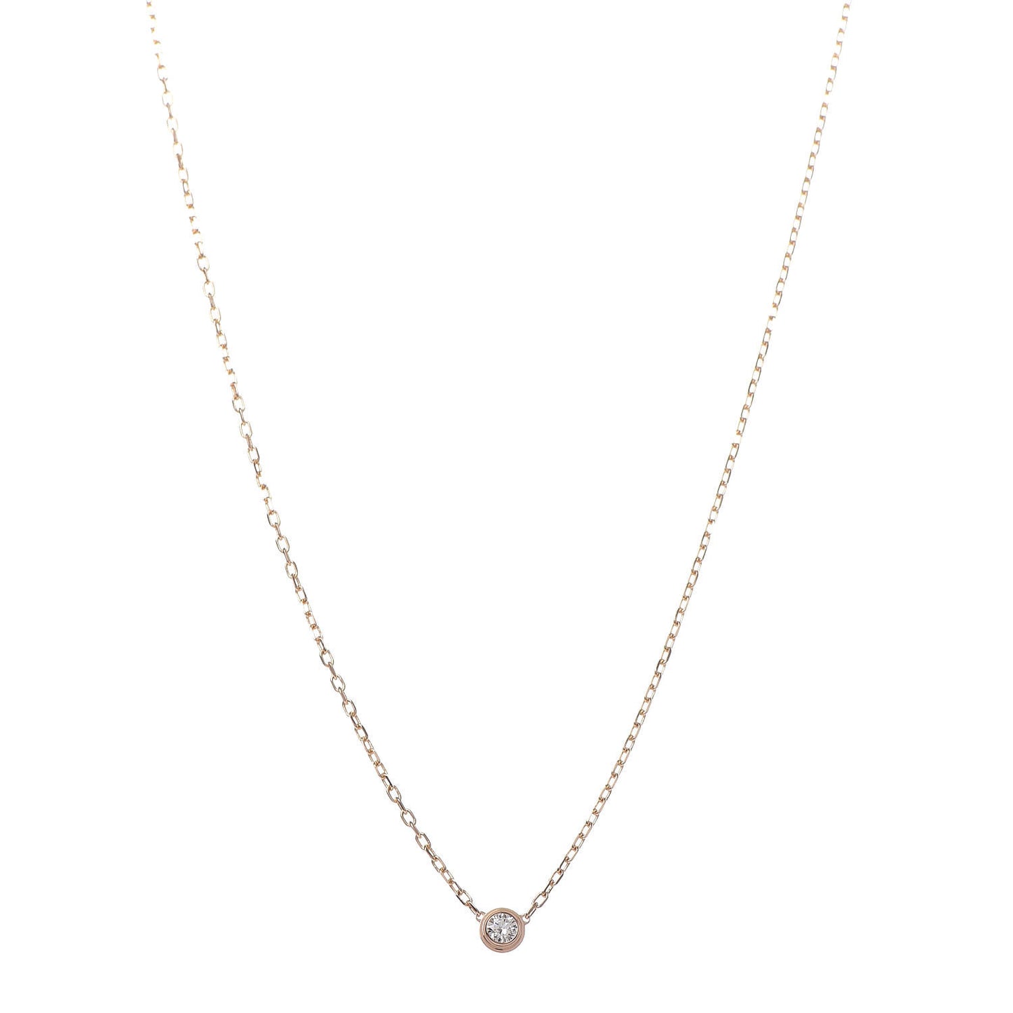 18K Pink Gold Diamond SM D'Amour Pendant Necklace