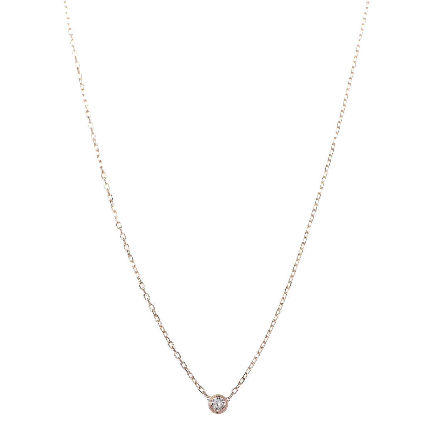 Cartier 18K Pink Gold Diamond SM D'Amour Pendant Necklace 1 of 7