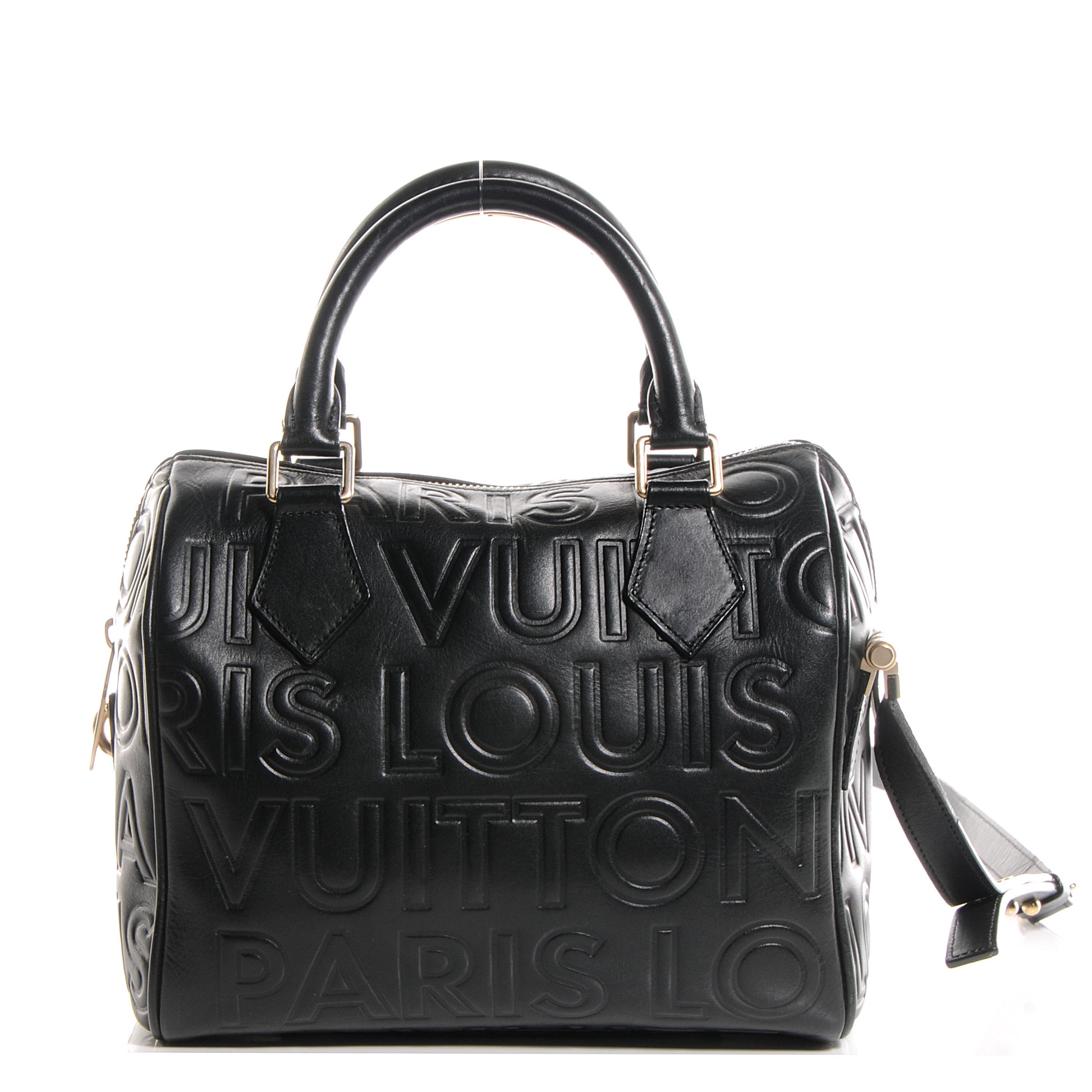 Louis Vuitton Calfskin Embossed Mini Cube Speedy Black 1 of 7