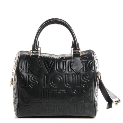 Louis Vuitton Calfskin Embossed Mini Cube Speedy Black 1 of 7