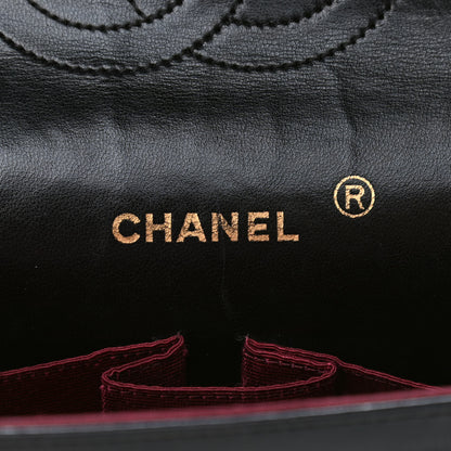 Chanel Lambskin Quilted Medium Double Flap Bijoux Chain Black 6 of 10