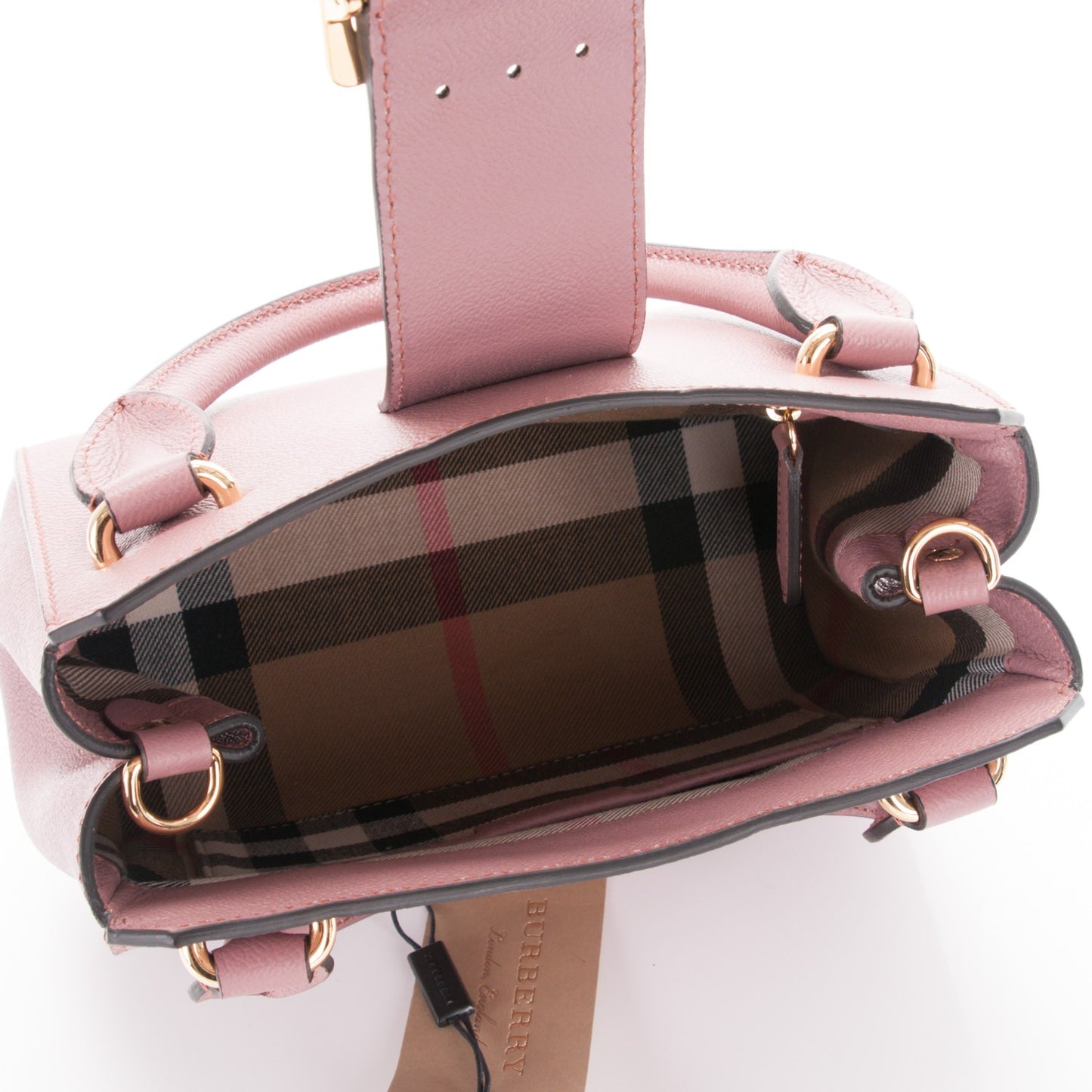 Soft Grain Calfskin Small Buckle Tote Dusty Pink