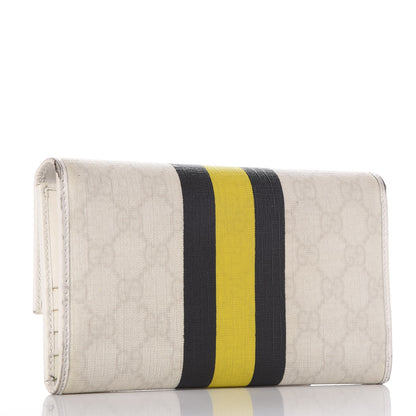 Gucci GG Plus Monogram Web Stripe Continental Wallet White 3 of 13