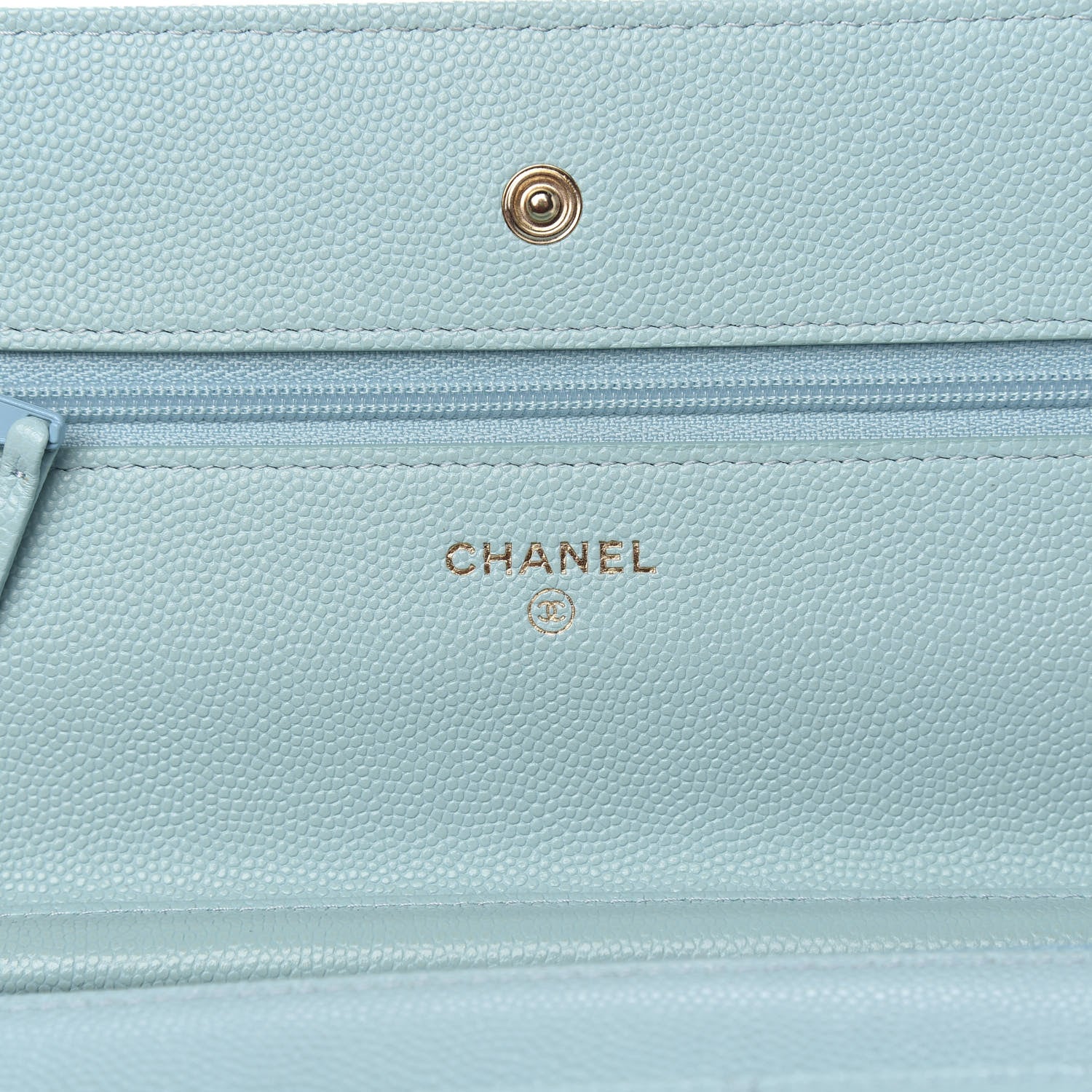 Chanel Caviar Quilted Wallet On Chain WOC Light Blue 6 of 10