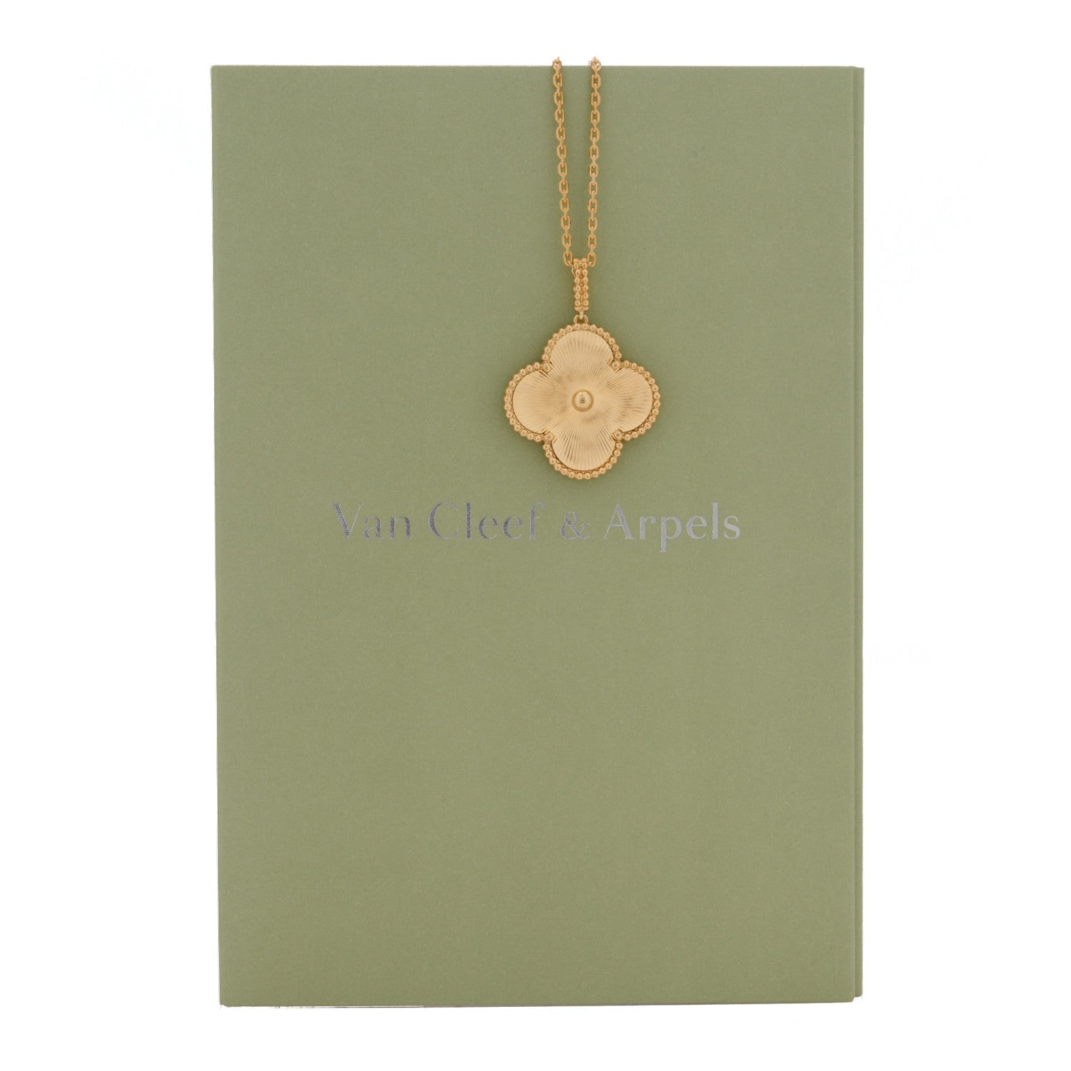 Van Cleef & Arpels 18K Yellow Gold Guilloche Magic Alhambra Long Necklace 5 of 5