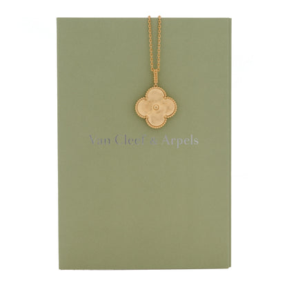 Van Cleef & Arpels 18K Yellow Gold Guilloche Magic Alhambra Long Necklace 5 of 5