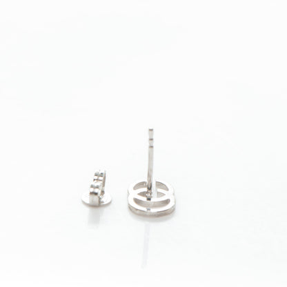 Gucci 18K White Gold GG Tissue Stud Earrings 3 of 5