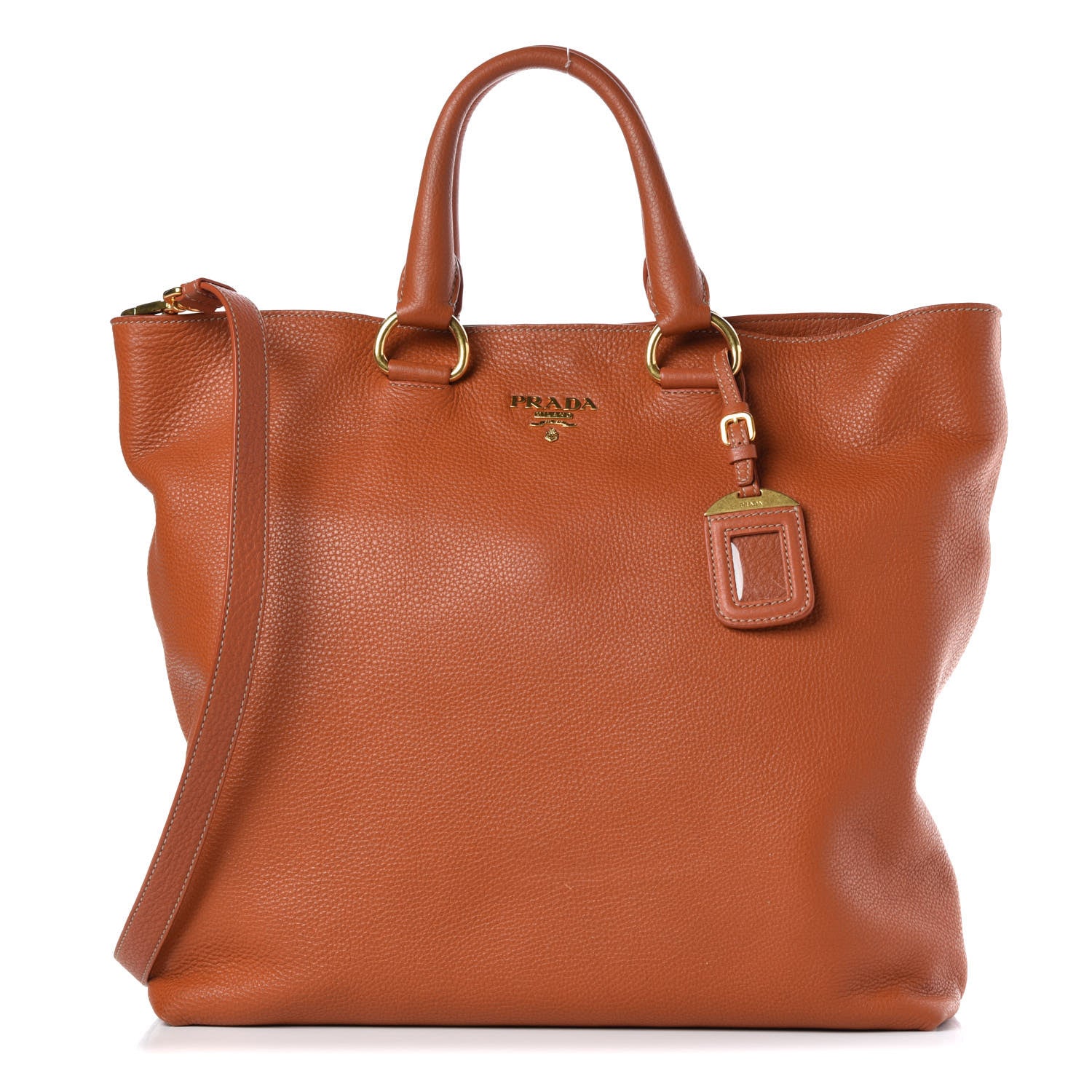 Prada Vitello Daino Shopping Tote Rame 1 of 17