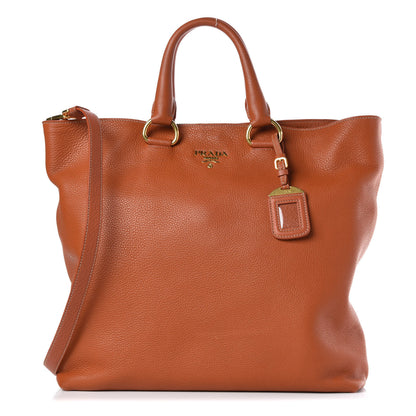 Prada Vitello Daino Shopping Tote Rame 1 of 17