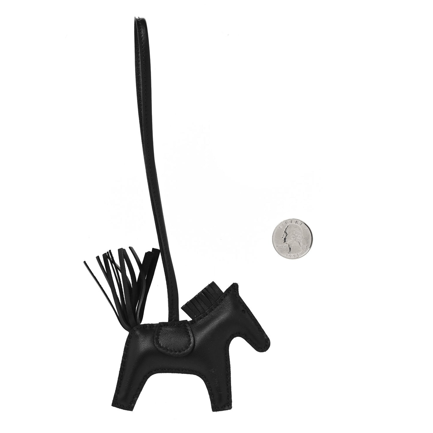 Milo Lambskin Grigri Rodeo Horse Bag Charm PM So Black
