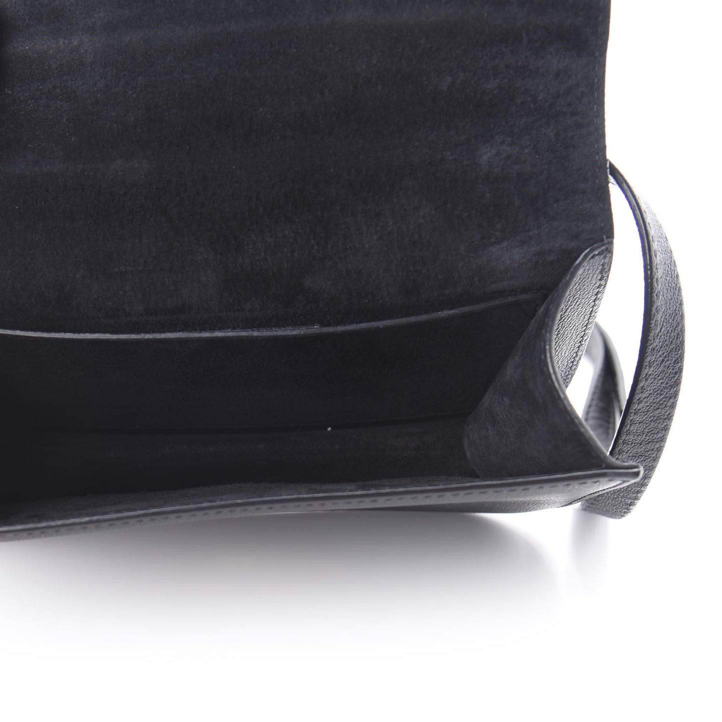 Grained Calfskin Small Insignia Flap Black