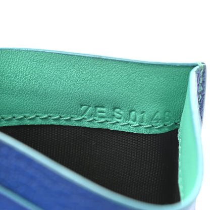 Givenchy Goatskin Bi-Color Pandora Card Case Electric Blue Mint Green 7 of 8