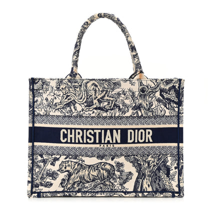 Christian Dior Canvas Embroidered Medium Dioriviera Toile De Jouy Book Tote Blue 1 of 9
