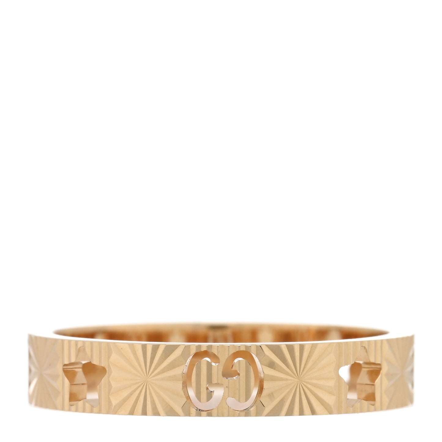 18K Yellow Gold Icon Stars Band Ring 58 8.5