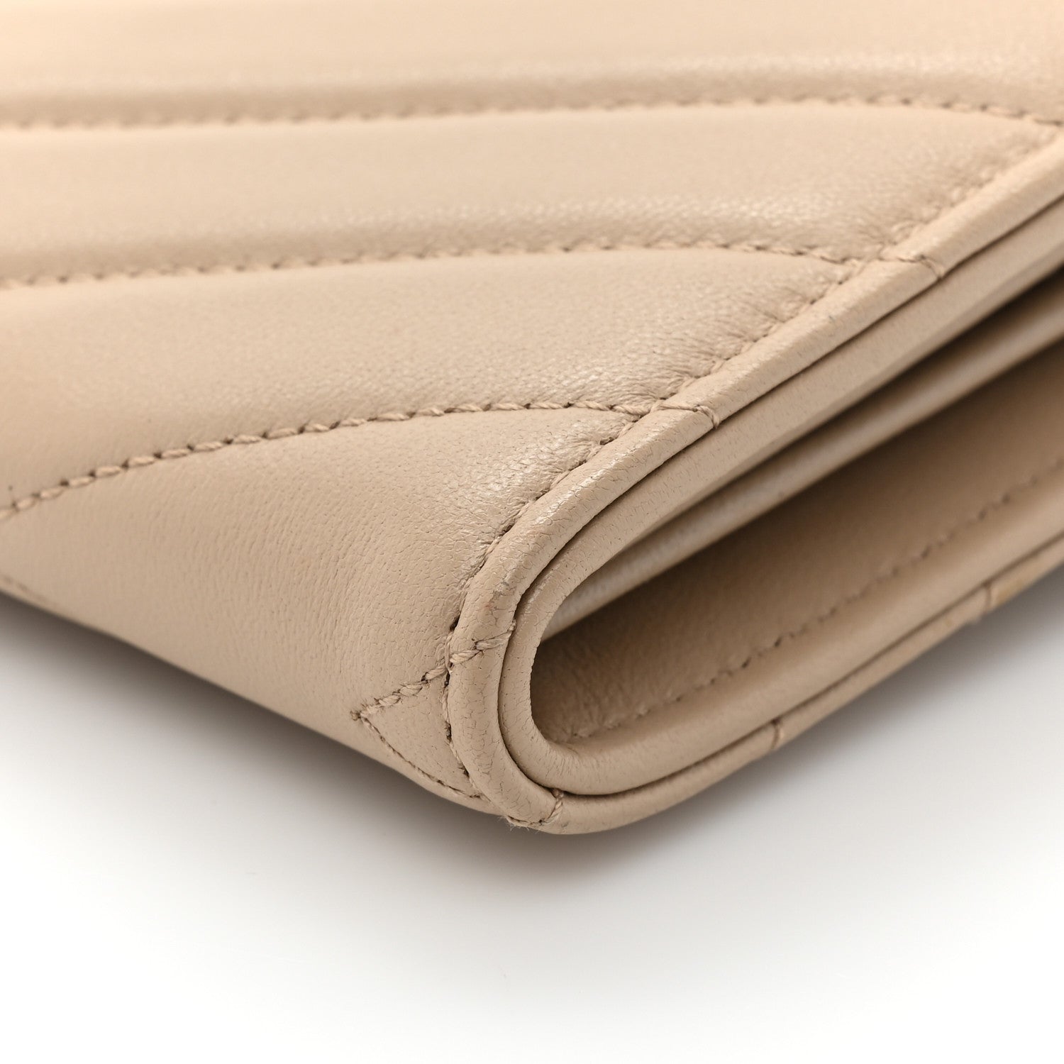 Saint Laurent Lambskin Y Quilted Monogram Large Loulou Flap Wallet Nude Powder 16 of 16