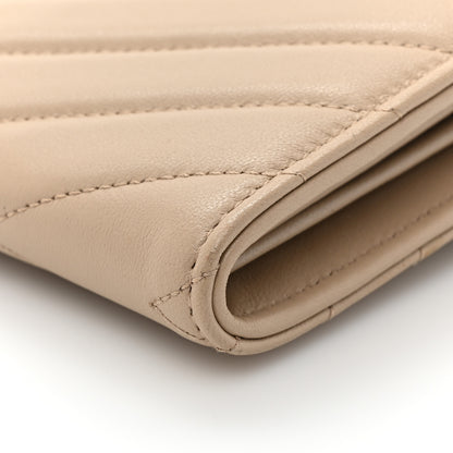 Saint Laurent Lambskin Y Quilted Monogram Large Loulou Flap Wallet Nude Powder 16 of 16