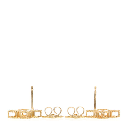 Roberto Coin 18K Yellow Gold Diamond Petite Venetian Princess Open Flower Stud Earrings 3 of 4