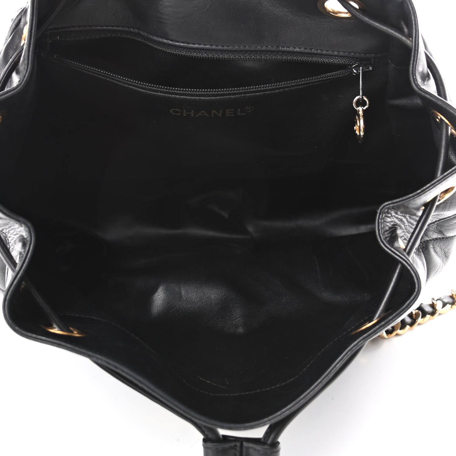 Chanel Lambskin Quilted Backpack Black 4 of 4