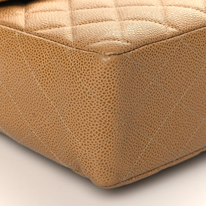 Chanel Caviar Quilted Jumbo Single Flap Beige 8 of 10