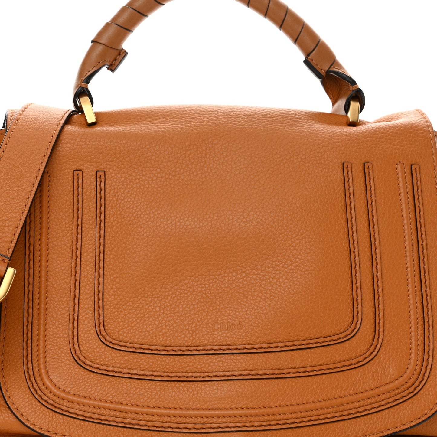 Calfskin Medium Marcie Top Handle Bag Tan