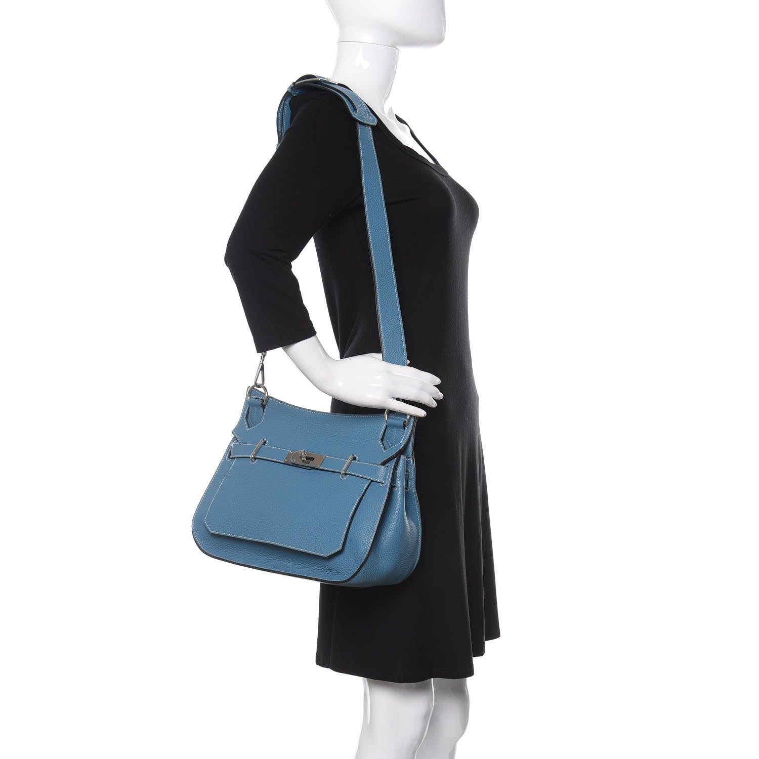Hermes Taurillon Clemence Jypsiere 31 Blue Jean 2 of 9