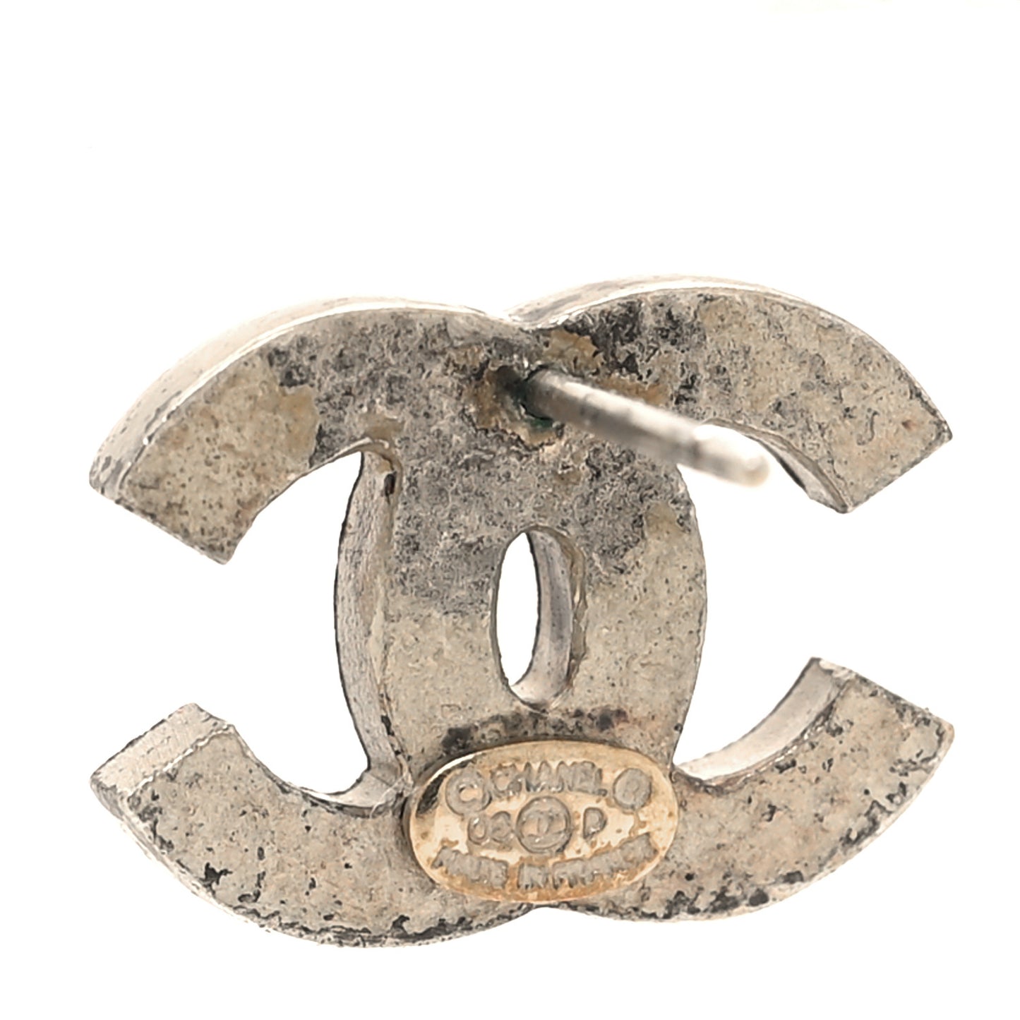 Crystal CC Earrings Matte Silver Pink